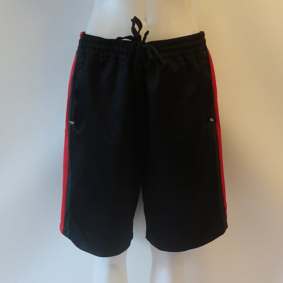 Gucci Other - Mens Gucci Black Red Green Web Side Stripe Trim Activewear Drawstring Shorts XL*